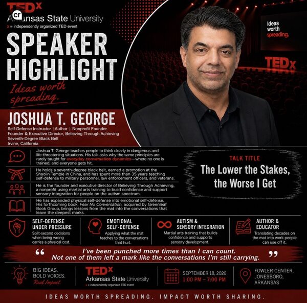 TEDx Arkansas State University speaker poster for Joshua T. George